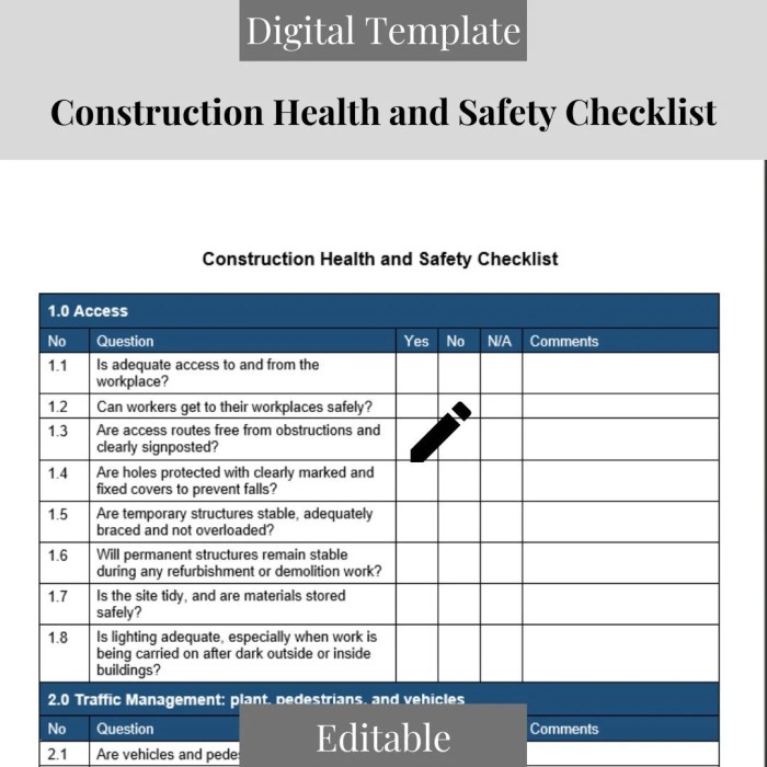 Complete Construction Health and Safety Inspection Template Word ...